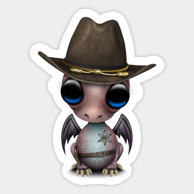 Cute Baby Dragon Sheriff Sticker by jeffbartels